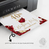 red and gold printable 40th birthday poster