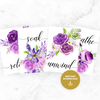 purple bathroom prints set of 4