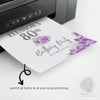 printable 80th birthday silver and purple theme welcome sign