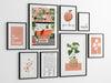 peach bathroom prints 8pc set