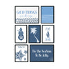 Christmas nautical wall prints