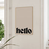 hello retro beige wall sign