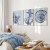 set of 3 blue coastal wall art