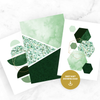 emerald green wall art set of 3 digital prints