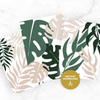 green and beige botanical wall decor