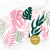 green and pink leaf prints set of 3 printable wall art