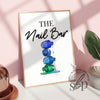 The Nail Bar, Nail Salon Wall Art, Nail Salon Prints, Nail Salon Decor, Nail Studio Decor, Nail Tech Room Decor, Blue Beauty Salon Decor