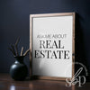 Ask Me About Real Estate, Realtor Gifts, Real Estate Quotes, Office Decor, Realtor office prints, realtor wall art, Real Estate Signs