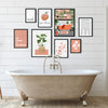 peach bathroom decor printables 8pc set