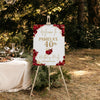 40th birthday yard sign in red and gold