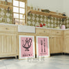 pink and black kitchen decor