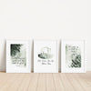 set of 3 green christmas decor prints