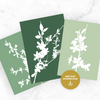 set of 3 green prints cherry blossom