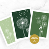 green dandelion prints