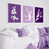 set of 3 purple living room decor