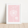 pink dandelion wall art