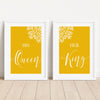 His Queen Her King Yellow Bedroom Wall Art