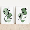 set of 2 sage green abstract printable