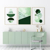 Emerald Green Geometric Abstract Wall Art