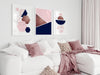 navy and pink art