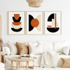 4pc Orange and Black Wall Art