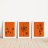 3pc orange and black dandelion set