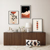 set of 3 boho mid century burnt orange and beige display