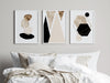 6pc Black Beige and Gold Wall Art