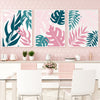 set of 3 pink and teal wall decor