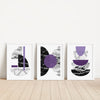 black and purple decor prints