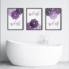 set of 3 purple bathroom splish splash prints