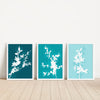 shades of teal botanical wall art