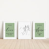 4pc Sage Green Bedroom Printables Set