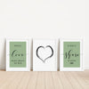 4pc Sage Green Bedroom Printables Set