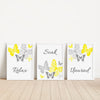 Set of 3 Yellow and Gray Bathroom Wall Art