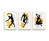 3pc black and mustard wall art