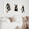 set of 3 black matisse art