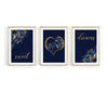 blue and gold wall prints swet dreams