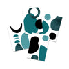 4pc Teal and Black Abstract Wall Art