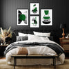 Green and Black Geometric Wall Art Printables