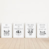 Grey Woodland Animal Nursery Prints