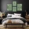 Set of 4 Sage Green Wall Art Bedroom Prints