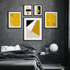 5pc Black and Mustard Yellow Wall Art