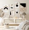 6pc Black Beige and Gold Wall Art