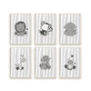 6pc Gray Nursery Animals Nursery Theme Prints