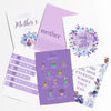 set of 6 purple mothers day prints