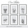 Safari Gray Nursery Printable Art Set of 6