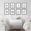 8pc Grey Woodland Animals Printables