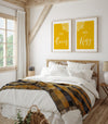 His Queen Her King Yellow Bedroom Wall Art