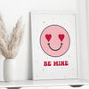 Be Mine Smiley Face Valentines Printable